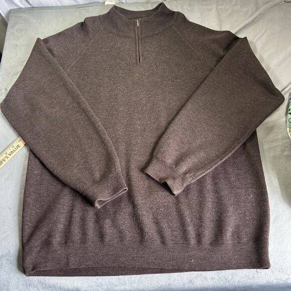Patagonia Men's 100% Wool 1/4 zip sweater size XL Brown - Picture 1 of 5